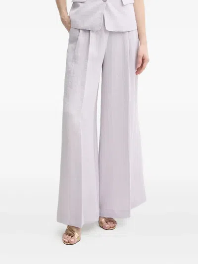 Twinset Pleated Wide-leg Trousers In White