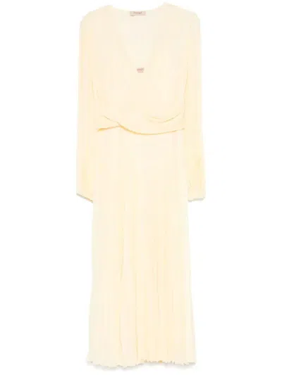 TWINSET PLEATED WRAP DRESS