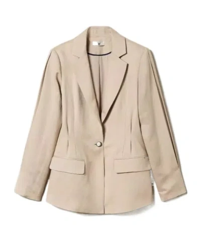 Twinset Pleated-detail Blazer In Brown