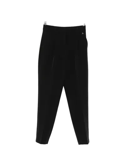 Twinset Pleated-detail Cropped Trousers In Black