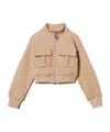 Twinset Plush Bomber Jacket With Pockets In Nude