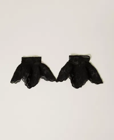 Twinset Poignet En Dentelle Macramé In Black