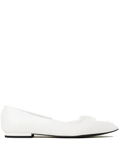 Twinset Pointed-toe Ballet Flats In White