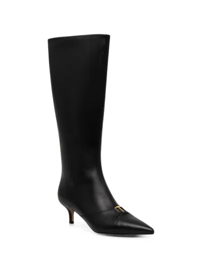 Twinset Pointed-toe Kitten-heel Boots In Black
