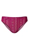 Twinset Pointelle-knit Bikini Bottom In Purple