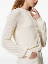 Twinset Pointelle-knit Cardigan In White