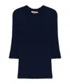 Shop Twinset Pointelle-knit T-shirt