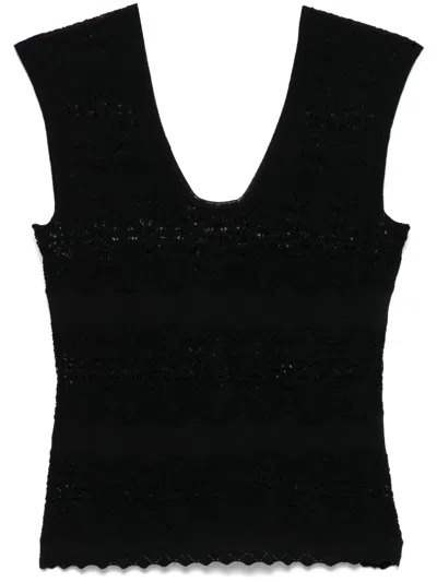 TWINSET POINTELLE-KNIT TOP