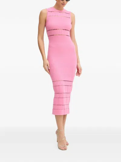 Twinset Pointelle-knit Midi Dress In Multi