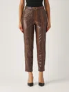 Twinset Twin-set Tailored Trousers With Snake Print Design In Caffe