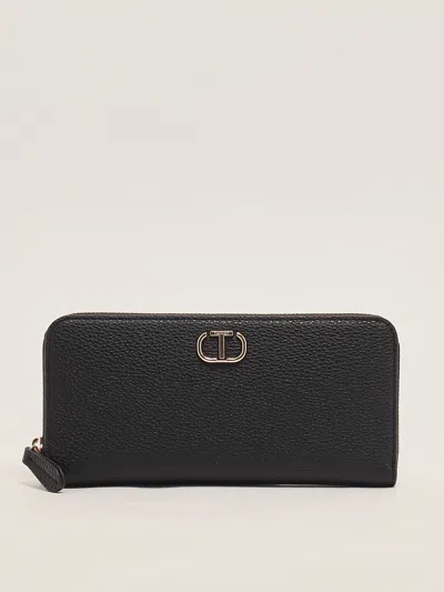 Twinset Poliuretano Wallet In Black