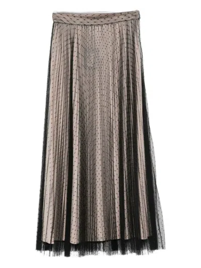Twinset Polka-dot Pleated Skirt In Pink