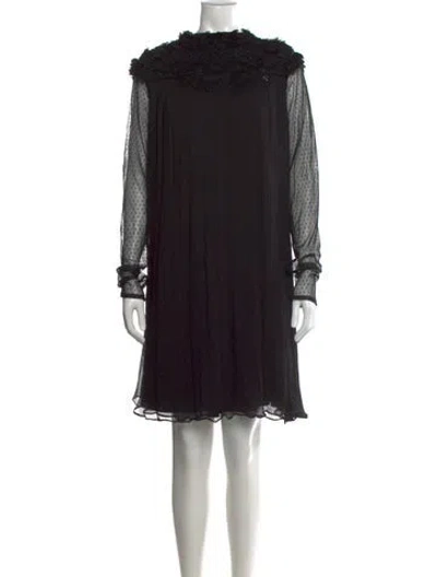 Pre-owned Twinset Polka Dot Print Knee-length Dress In Black