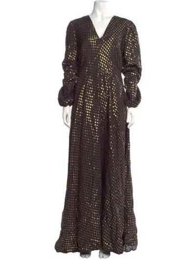 Pre-owned Twinset Polka Dot Print Long Dress In Purple