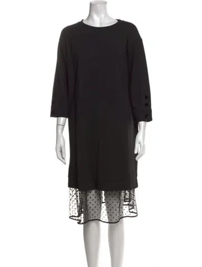 Pre-owned Twinset Polka Dot Print Midi Length Dress In Black