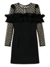 Twinset Polka-dot Ruffle Mini Dress In Black