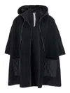 Twinset Black Jacket With Drawstring Hood And Two Front Patch Pockets In Tech Fabric Woman In Black