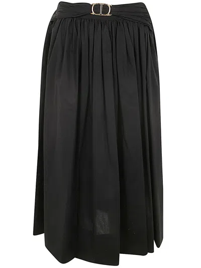 Twinset Popeline Skirt In Black