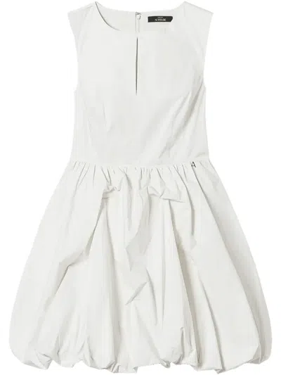 Twinset Poplin Balloon Dress In White
