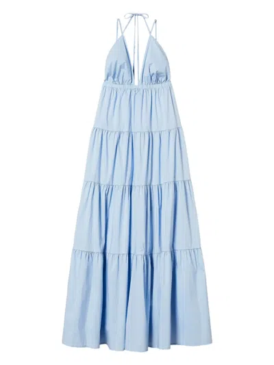 Twinset Poplin Dress In Blue