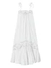Twinset Twin-set Maxi Dress With Ruffle Hem In White