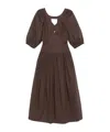 Twinset Twin-set Coffee Cotton Blend Dresses In Brown