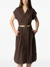 Twinset Twin-set Coffee Cotton Blend Dresses In Brown