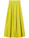 Twinset Poplin Pleated Skirt In Yellow
