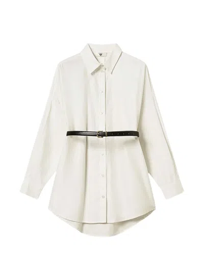 Twinset Poplin Shirt With Belt In White