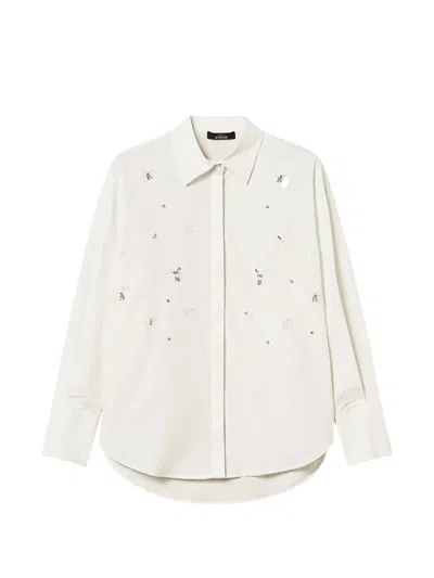 Twinset Poplin Shirt With Embroidery In White