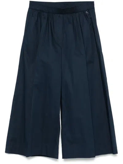 Twinset Poplin Trousers In Blue