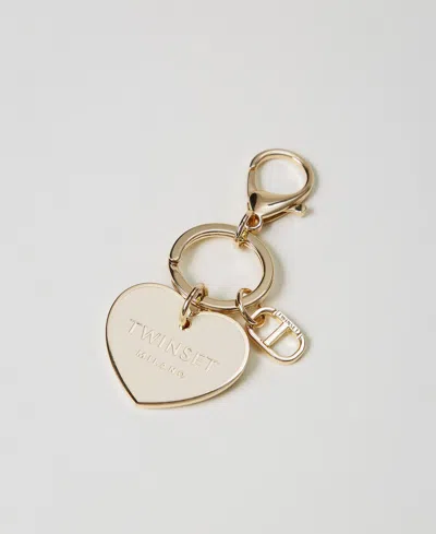 Twinset Porte-clés En Caur Avec Logo In Gold