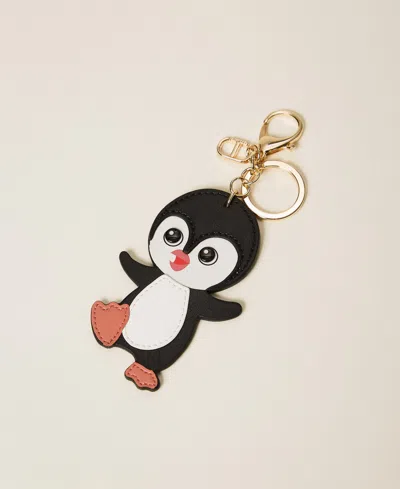 Twinset Porte-clés Pingouin Avec Oval T In Black