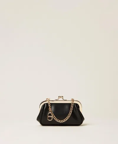 Twinset Porte-monnaie Avec Chaîne Et Charm In Black
