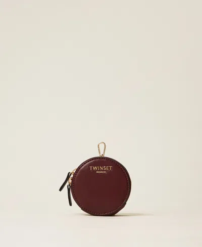 Twinset Porte-monnaie Avec Porte-clés Et Fermeture Éclair In Brown