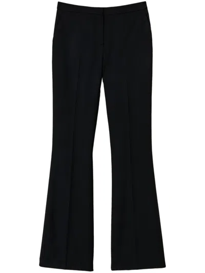 Twinset Pressed Crease Flared Trousers In Black