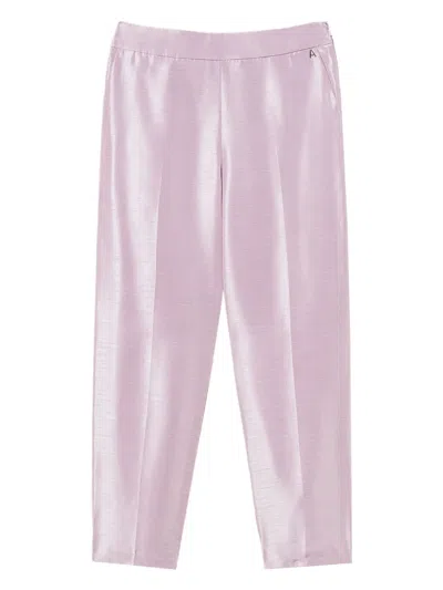 Twinset Pressed-crease Zip-fastening Trousers In Pink