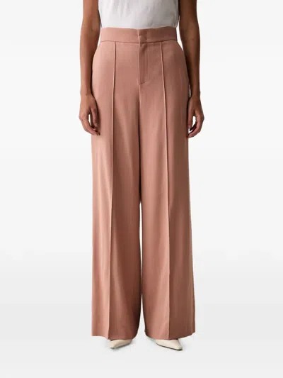 Twinset Pressed-crease Wide-leg Trousers In Brown