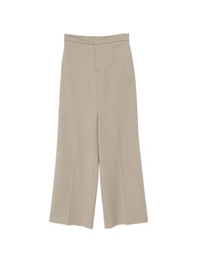 Twinset Pressed-crease Wide-leg Trousers In Neutral