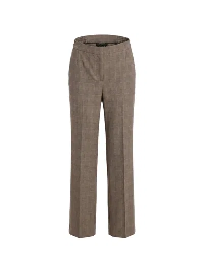 Twinset Prince Of Wales Check Trousers In Neutral