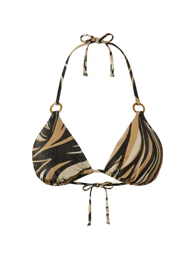 Twinset Print Bikini Top In Animal Print