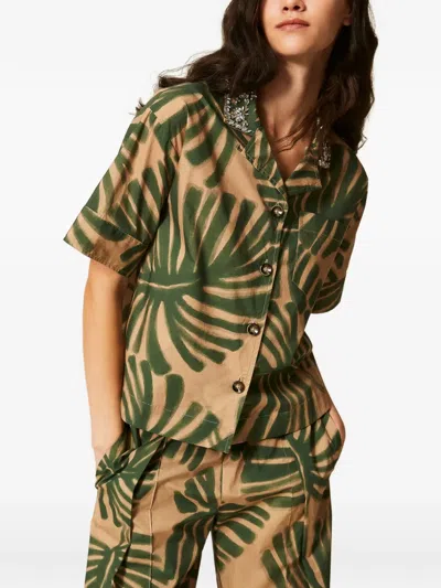 Twinset Print Embroidery Shirt In Multi