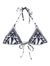 Twinset Printed Bikini Top In Blue