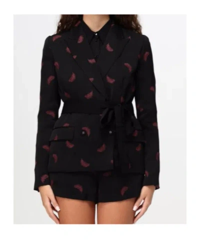 Twinset Printed Coat In Black