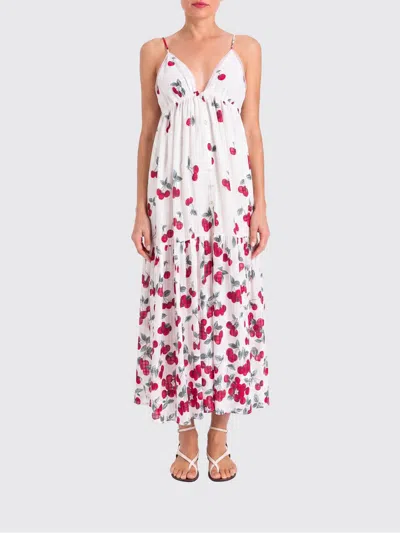 Twinset Printed Cotton Midi Dress In White