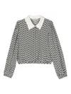 Twinset Printed Crepe-de-chine Blouse In Black