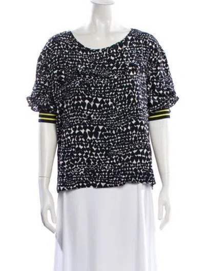 Pre-owned Twinset Printed Crew Neck Top In Multi