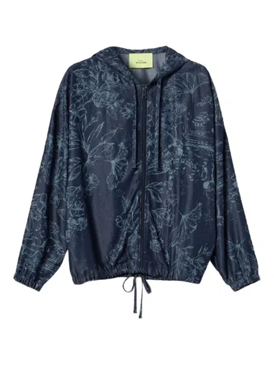 Twinset Printed Jacket In Blue