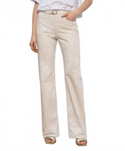 Twinset Printed Jeans In St. Fiore In Nude