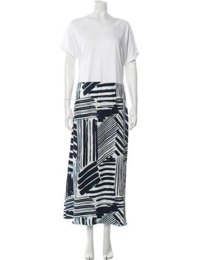 Pre-owned Twinset Printed Long Dress In Blue